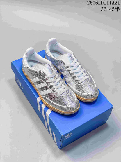 Adidas Samba OG Low-Top Sneakers, White and Gold KJ6590
