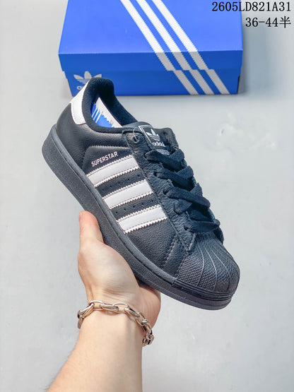 adidas Superstar Shell-Toe Sneakers in White and Color Accents
