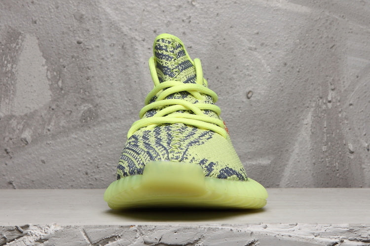 Yeezy Boost 350 V2 Sneakers in Lime Green and Charcoal