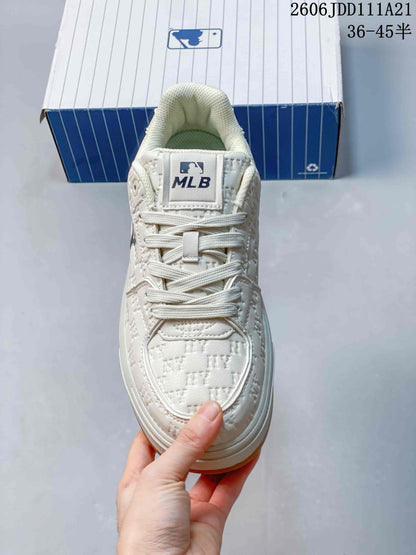 MLB Chunky Classic Embroidered Monogram Sneakers, Ivory