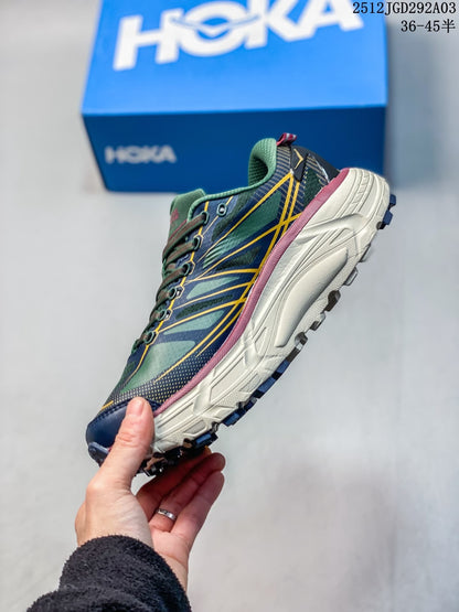 Hoka Mafate Speed 2 Trail Running Shoes in Navy and Green
