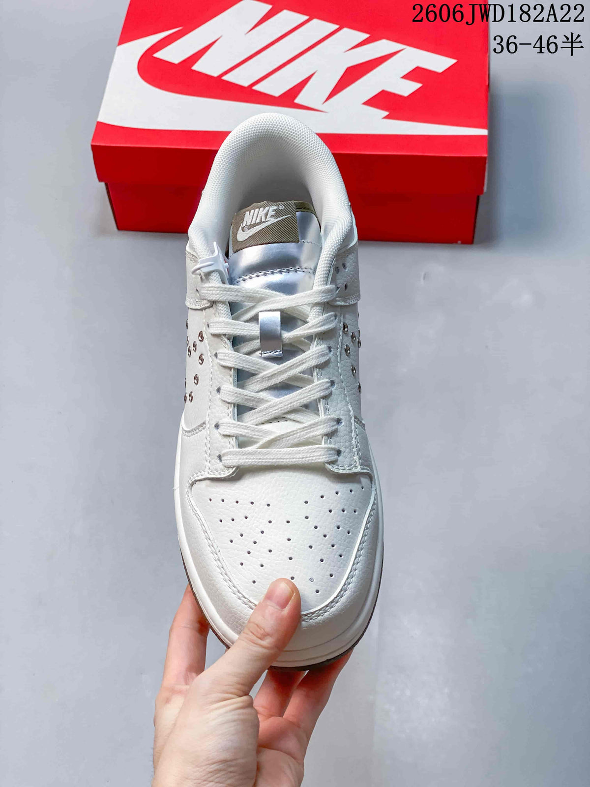 Nike Dunk Low White Studded Sneakers
