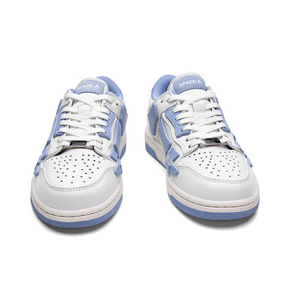 White and Light Blue Low-Top Sneakers MFS003-113