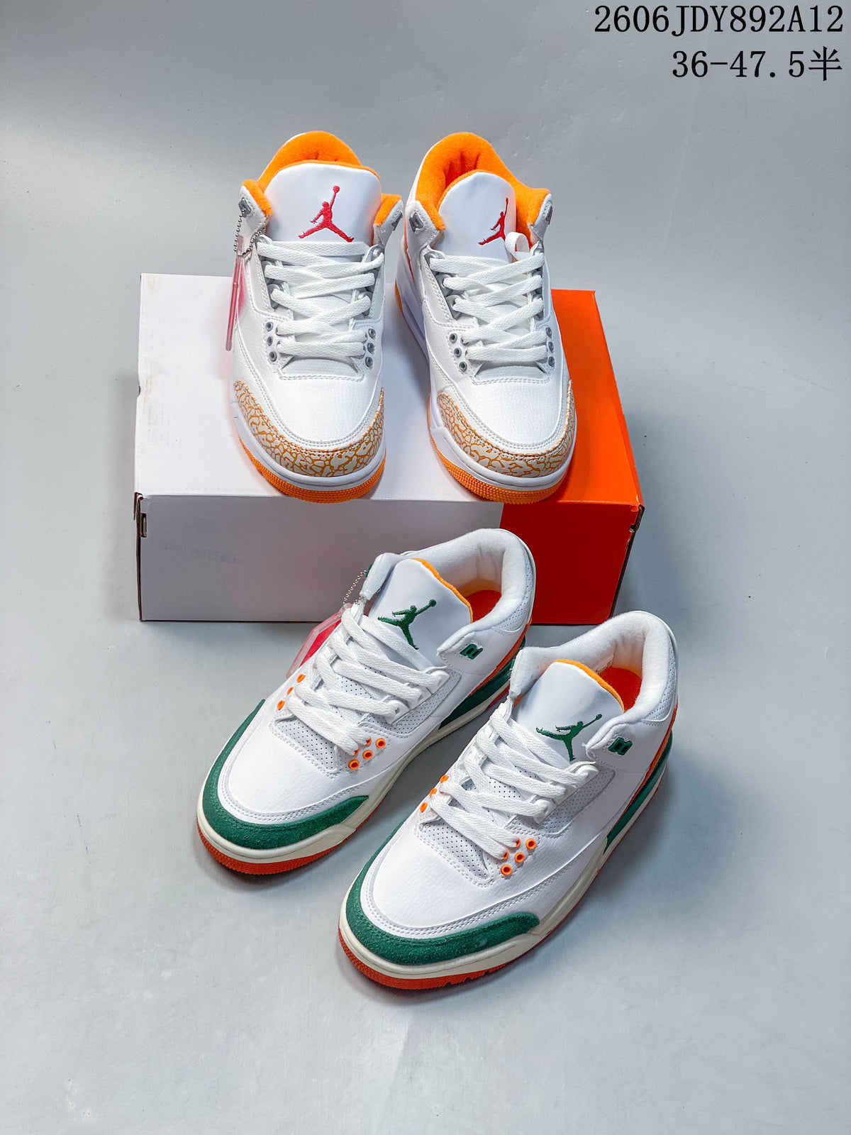 Jordan Air Jordan 3 Retro White and Orange Peel Sneakers
