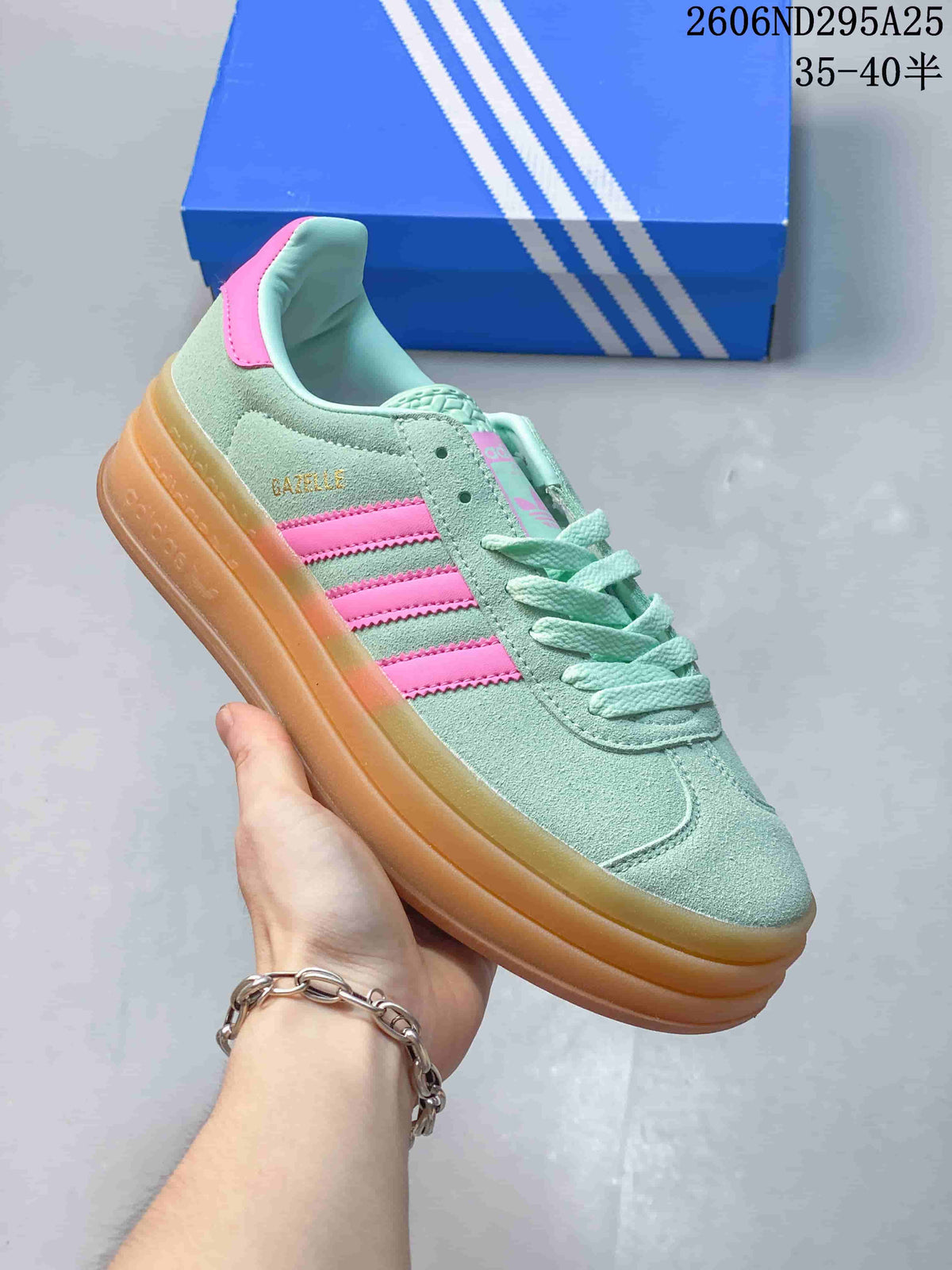 Adidas Originals Gazelle Bold W Platform Sneakers Mint Pink