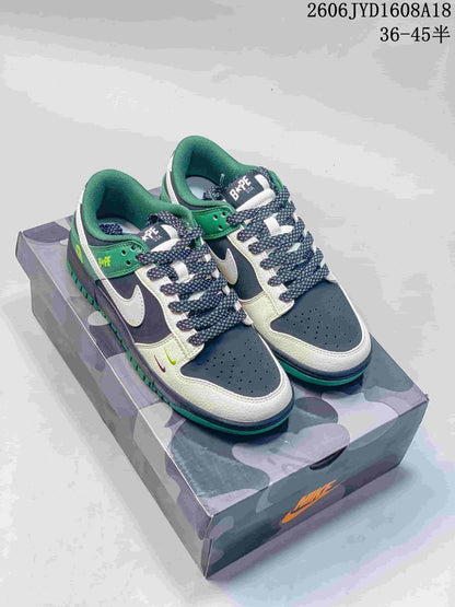 Nike SB Dunk Low Green and Navy Low-Top Sneakers