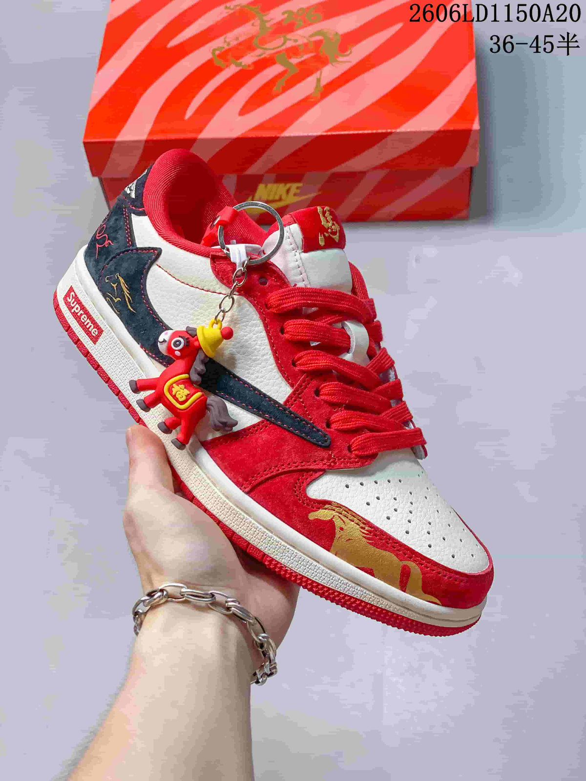 Jordan Air Jordan 1 Low Red, White and Navy Sneakers