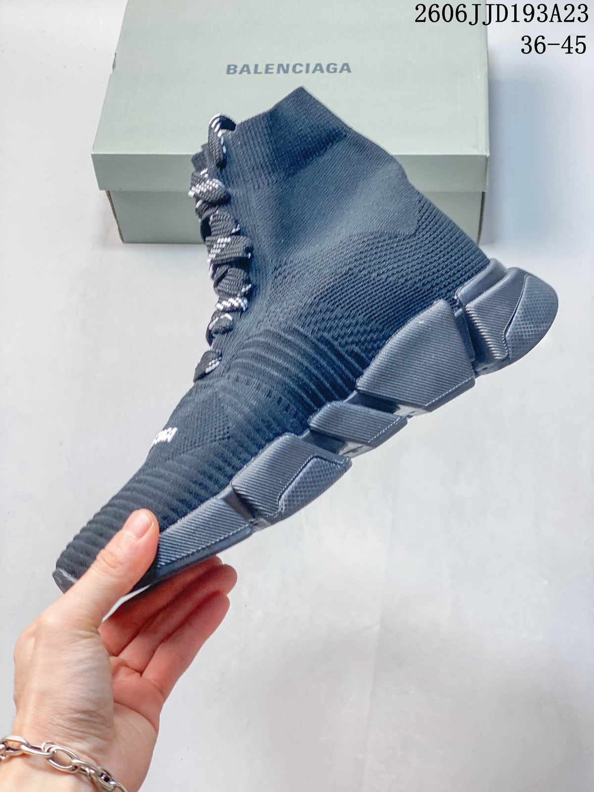 Balenciaga Sock-Style Sneakers in Navy