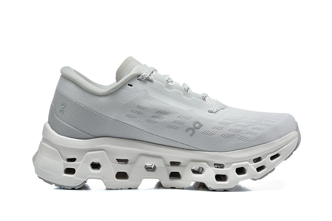 On Cloudmonster 3 Running Shoes, Grey and White