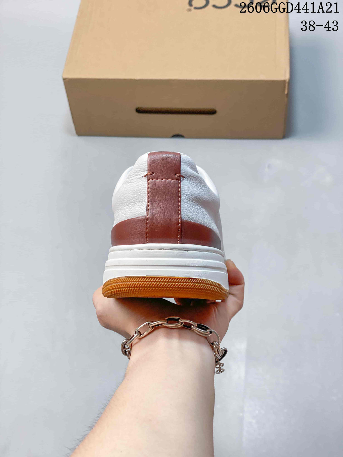 ECCO Casual Sneakers White and Brown 2606GGD441A21