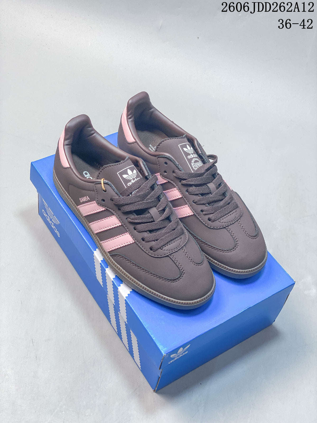 adidas Samba OG Low-Top Sneakers, Grey and Pink, JDD262A12