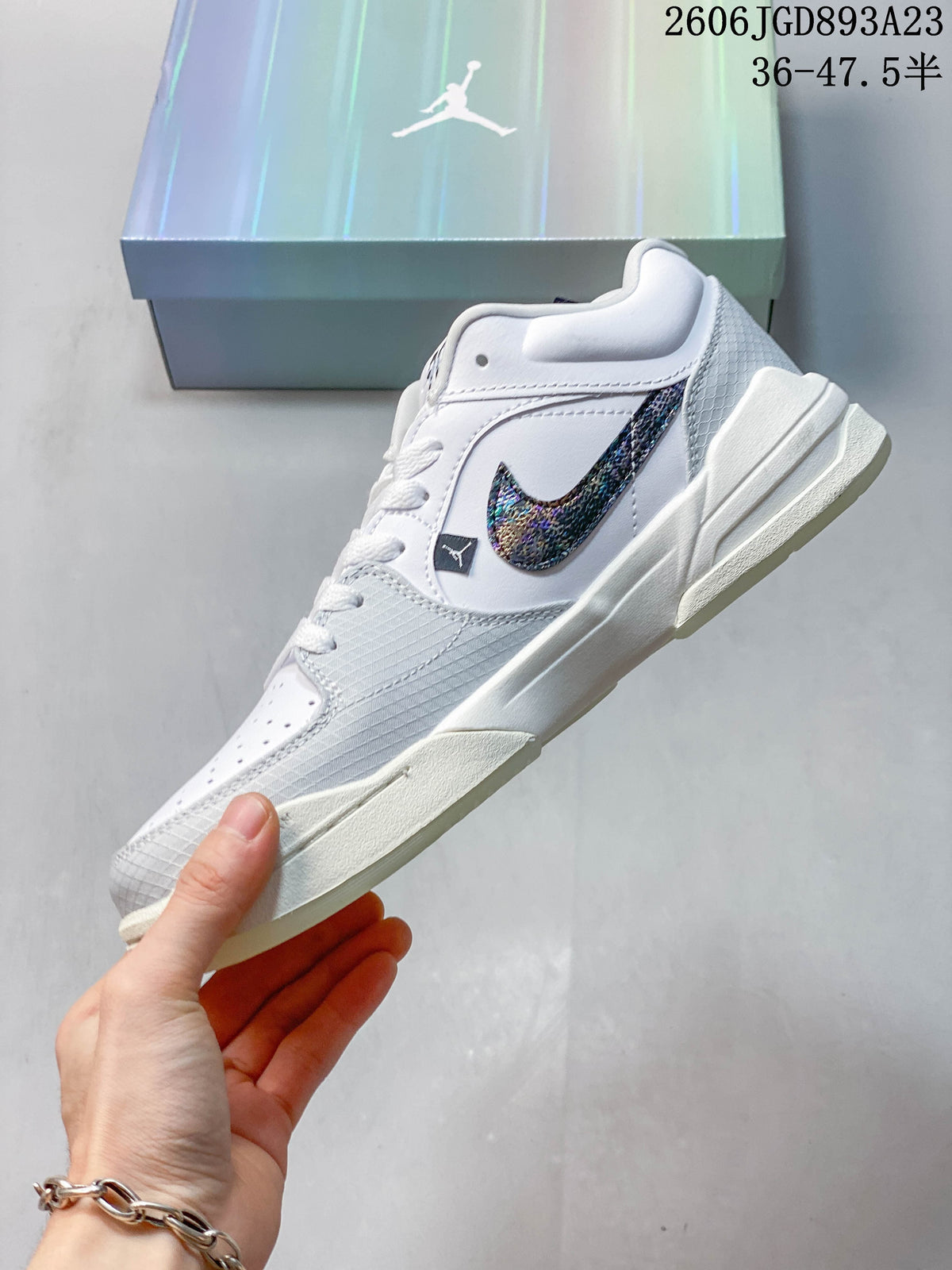Jordan Stadium 90 White and Grey Sneakers