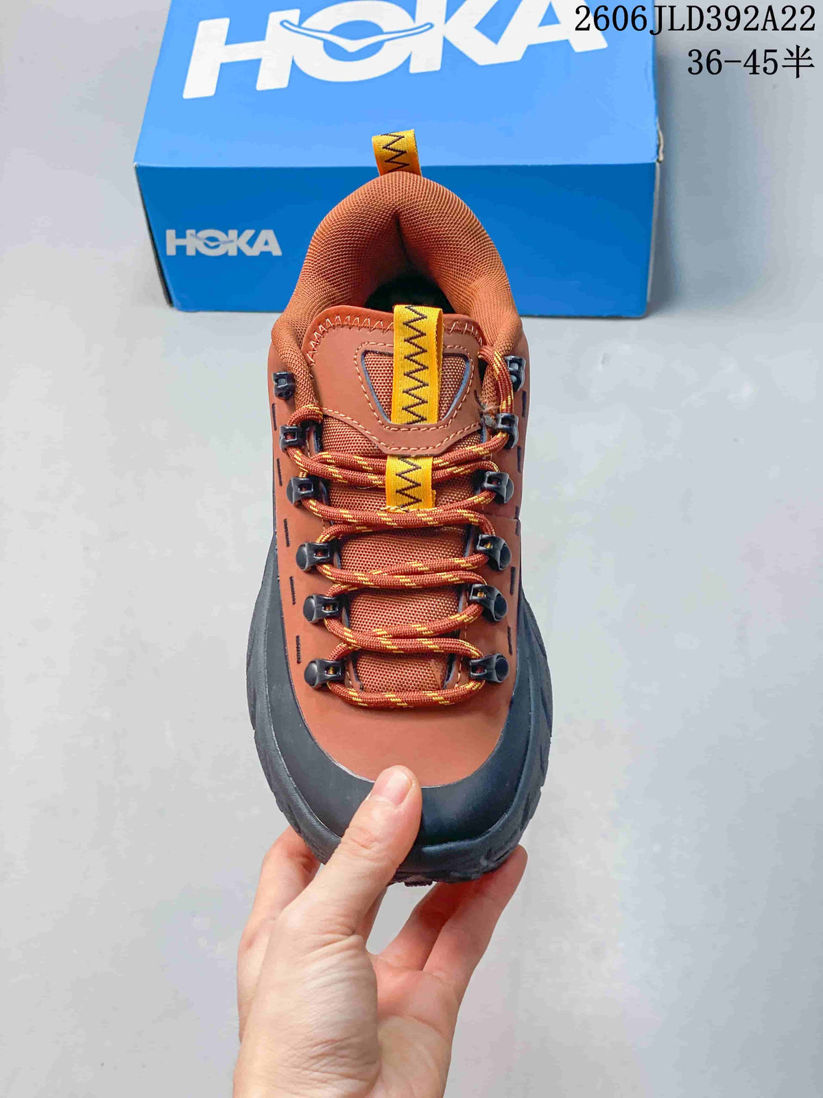 HOKA Tor Summit Low-Top Shoes in Rust and Charcoal