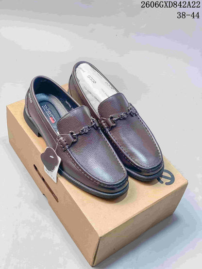 ECCO Brown Leather Bit Loafers 2606GXD842A22