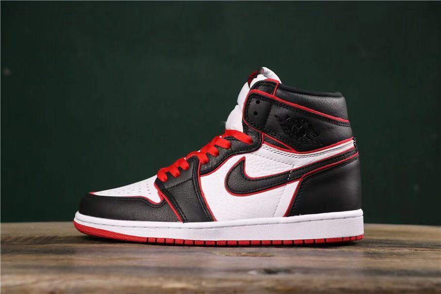 Opposite side profile showing the black, white, and red high-top construction.