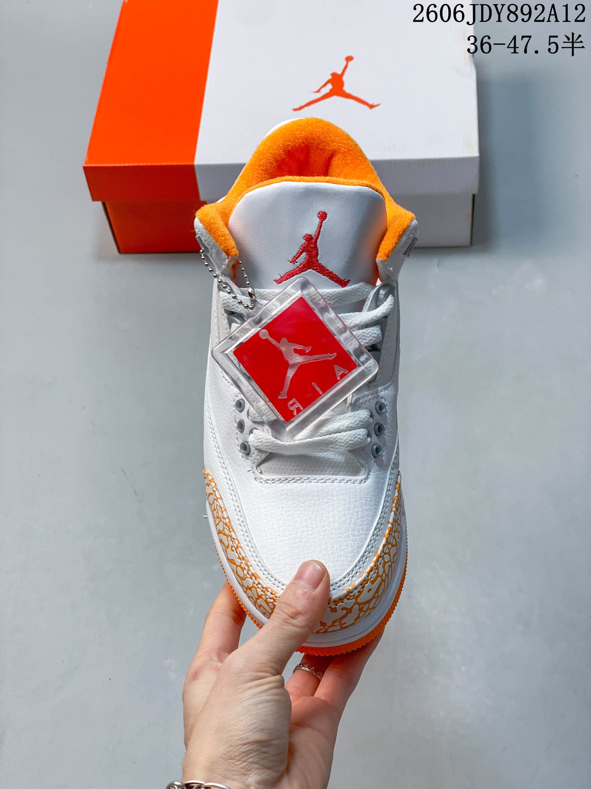 Jordan Air Jordan 3 Retro White and Orange Peel Sneakers