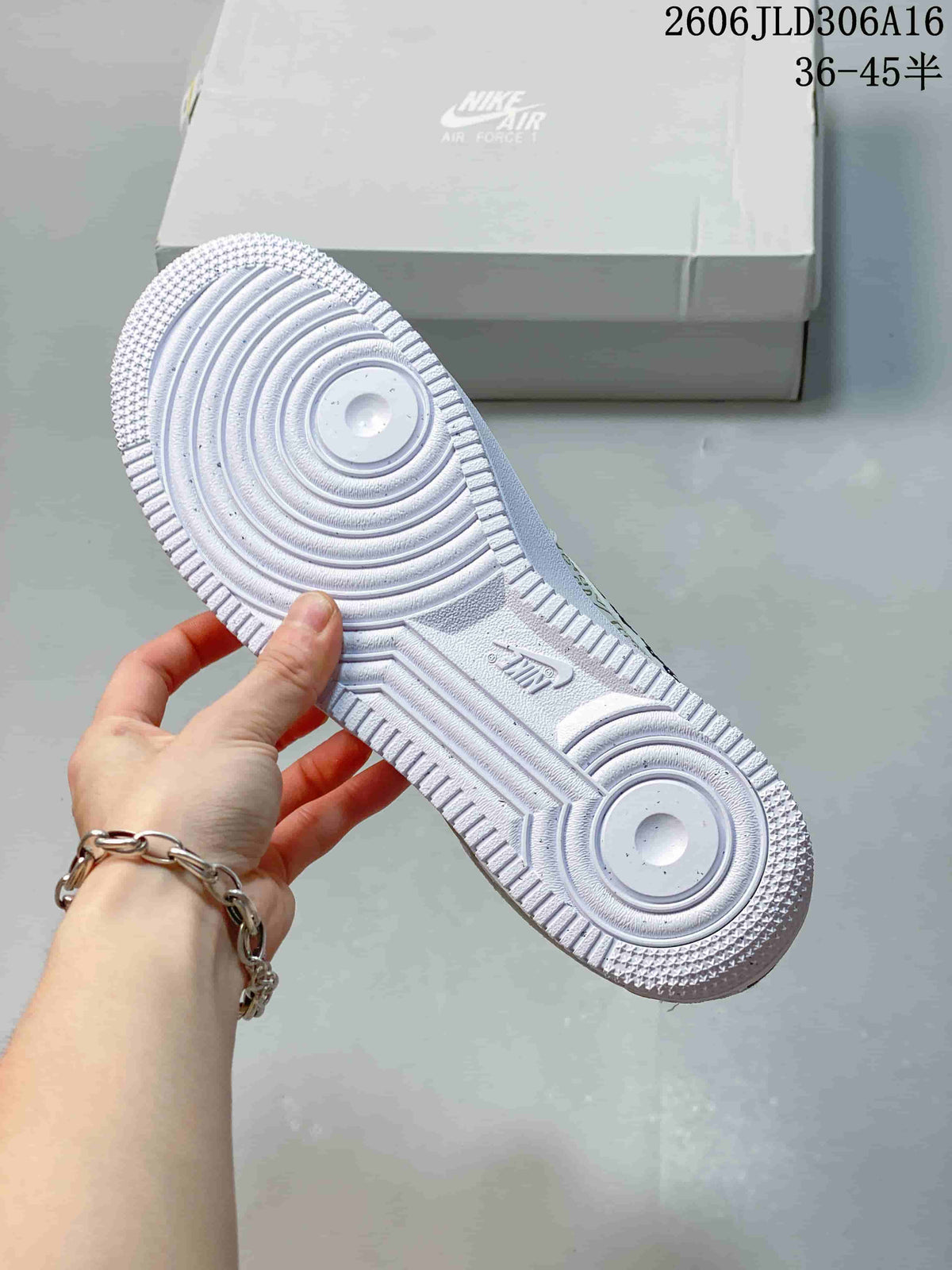 Nike Air Force 1 Low White Multicolor Embroidered Sneakers