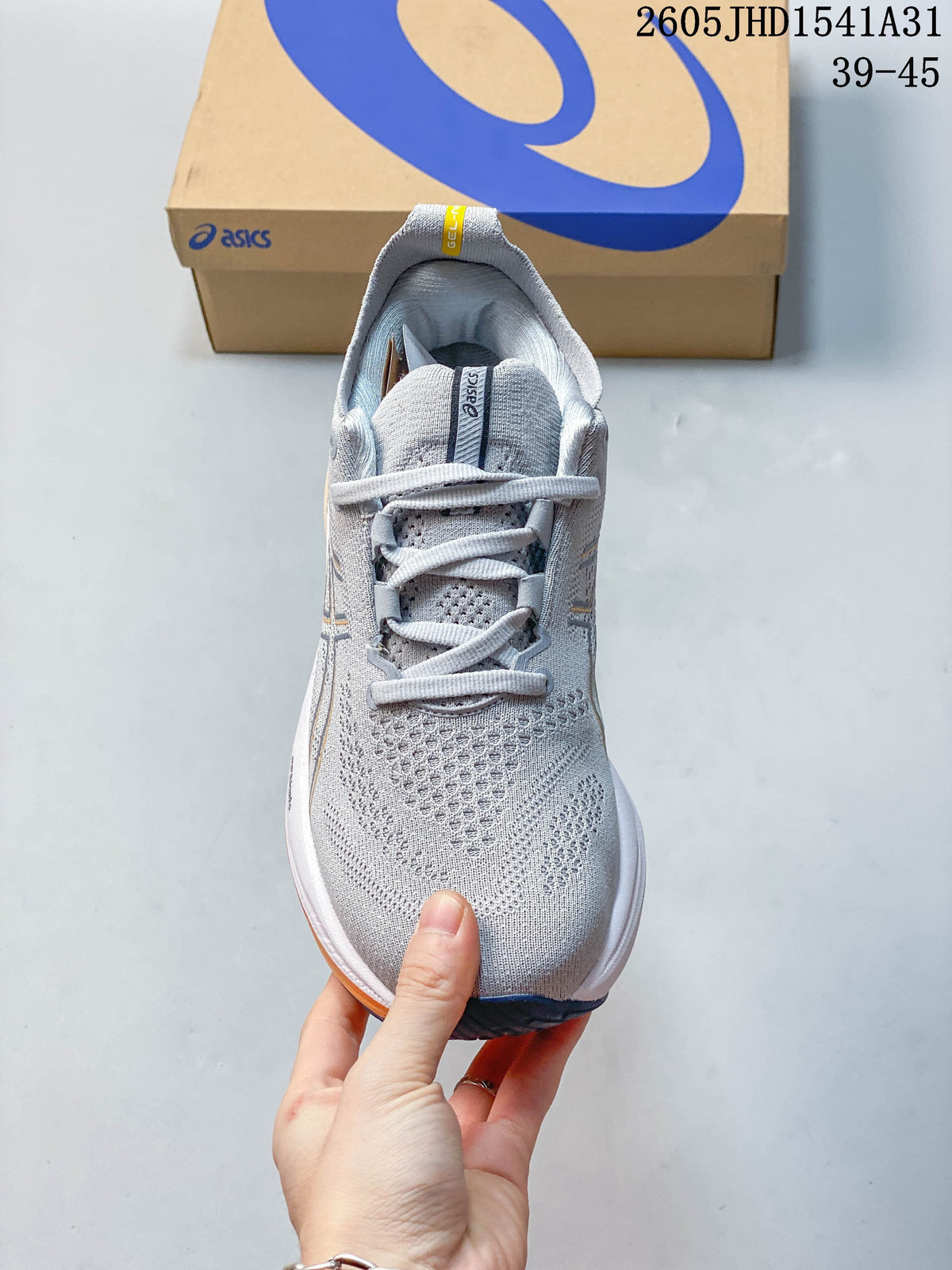 ASICS GEL-NIMBUS 26 Running Shoes, Gray and Orange