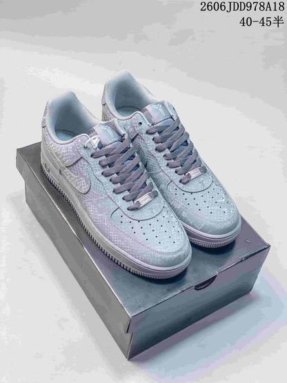Nike Air Force 1 Low Sneakers, Gray Snake-Pattern