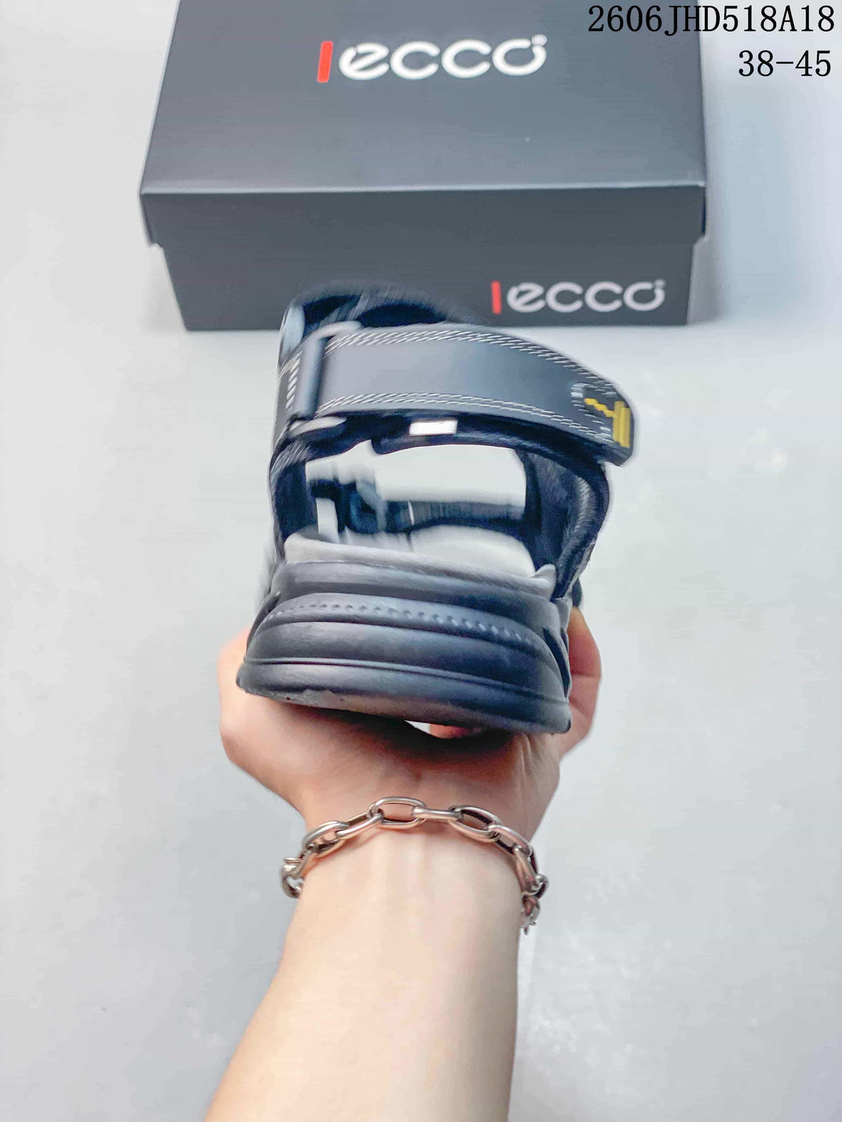 ECCO Adjustable Strap Sandals in Gray