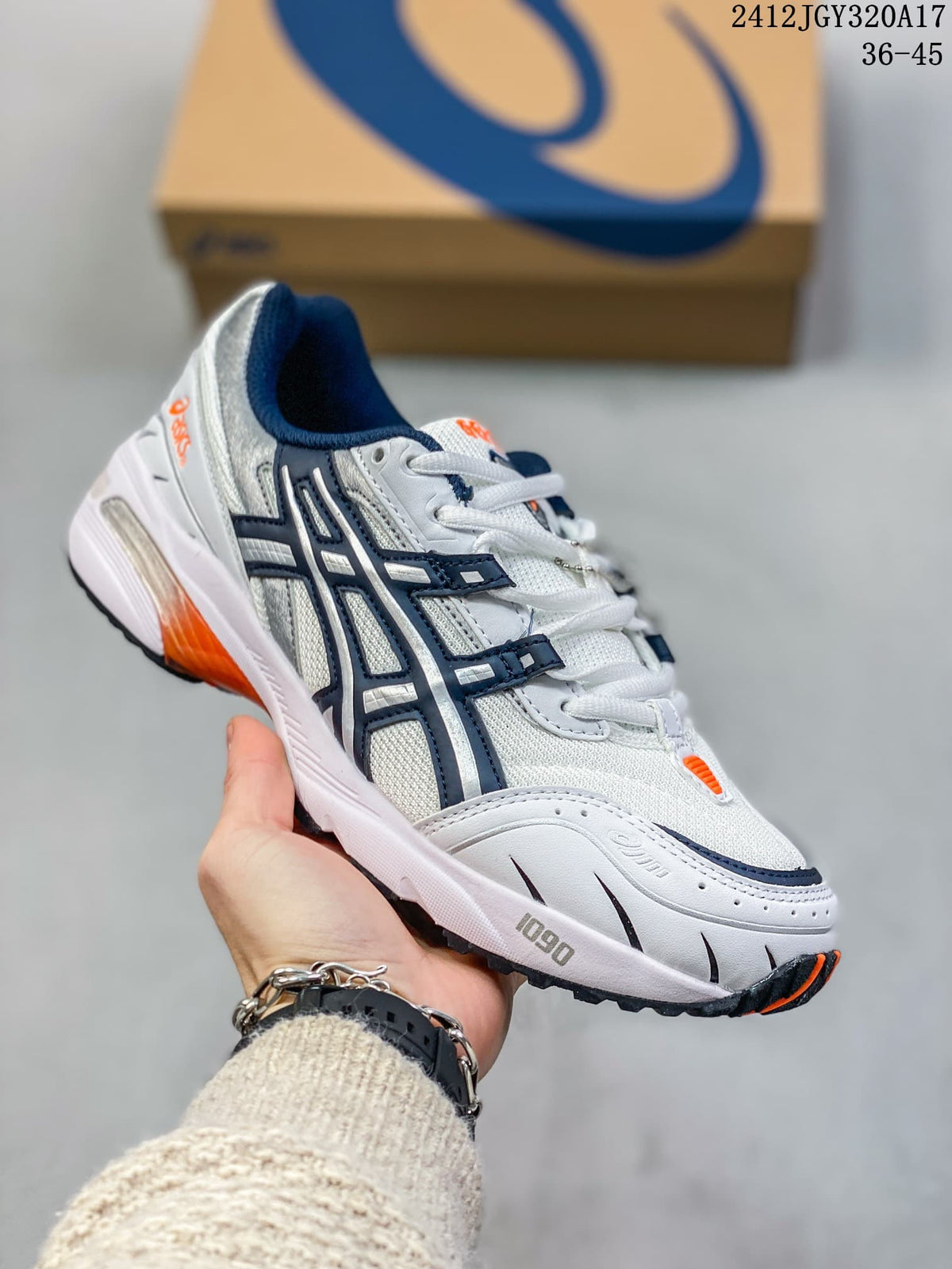 ASICS GEL-1090 White Navy Orange Sneakers