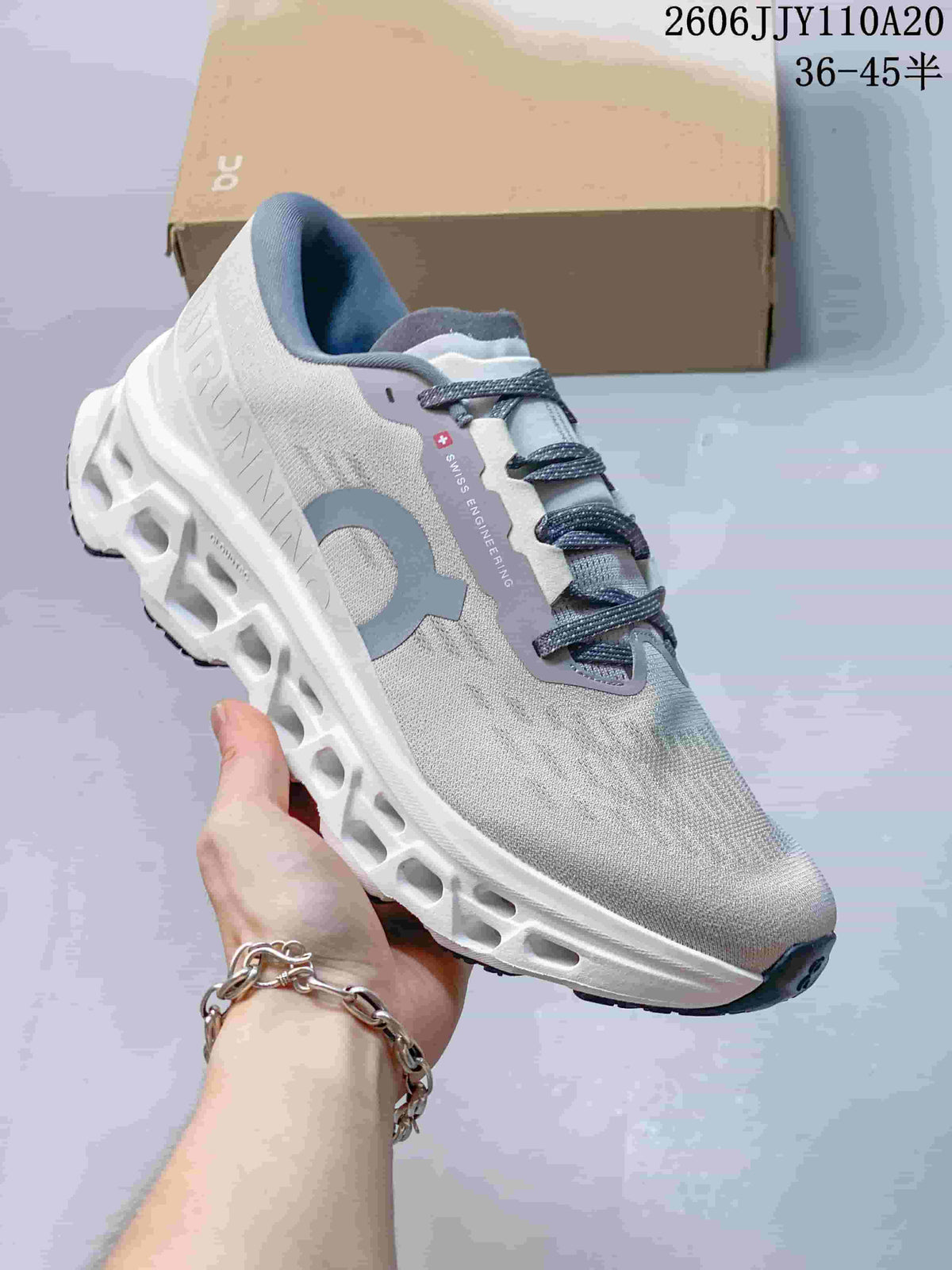 On Cloudmonster 3 Running Shoes, Light Gray