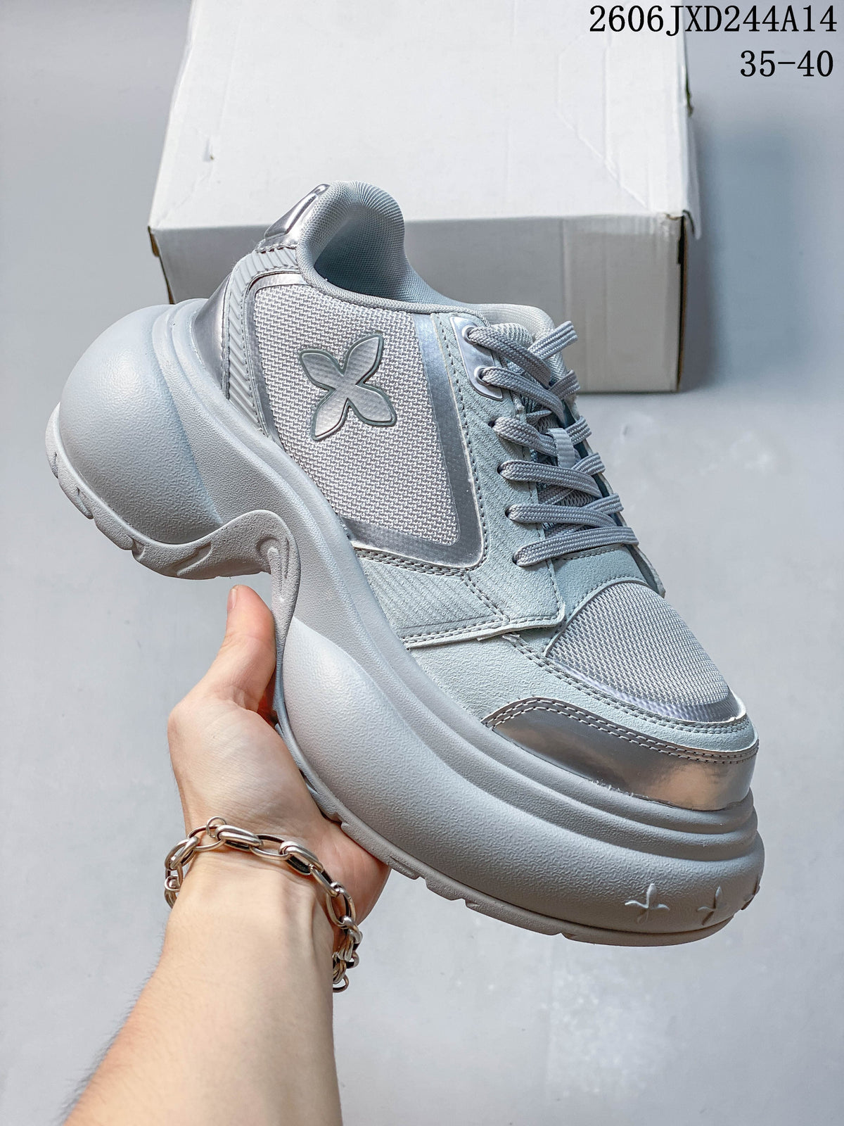 SMFK Women's Retro Casual Sneakers, White/Silver, 06JXD244A14_002