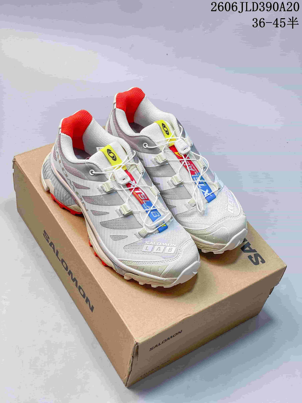 Salomon XT-4 OG GORE-TEX Trail Running Shoes, White Gray Red