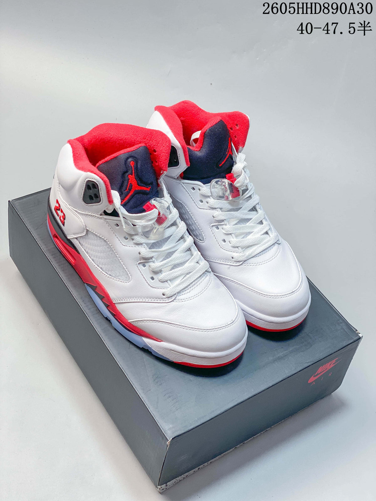 Jordan Air Jordan 5 Retro High White Red Basketball Sneakers