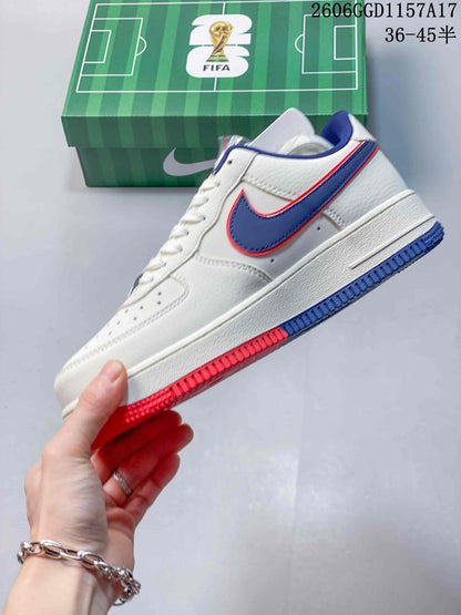 Nike Air Force 1 Low White Blue Red Sneakers