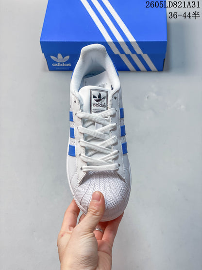 Adidas Superstar Sneakers White and Blue 2605LD821A31