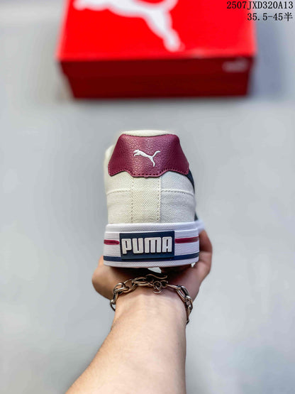 PUMA Palermo Leather Sneakers, Cream, Navy and Burgundy