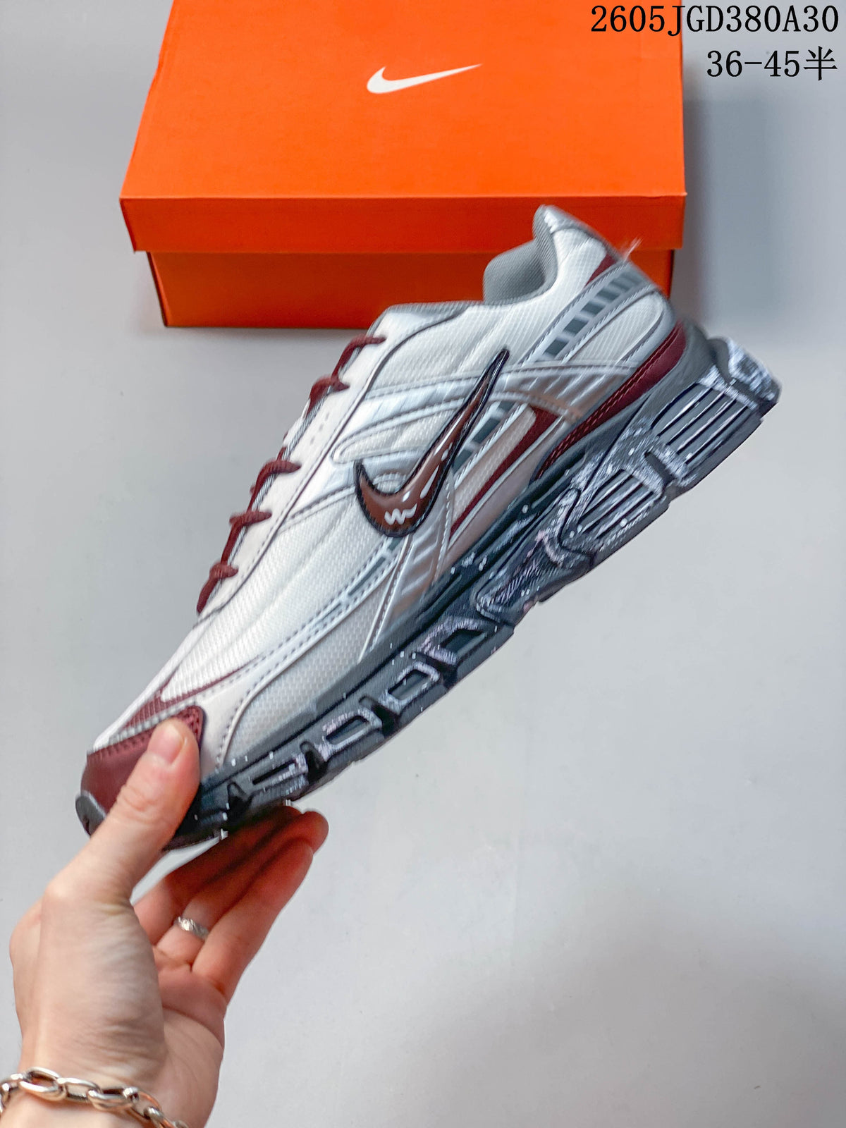 Nike Initiator Sneakers in Silver and Burgundy
