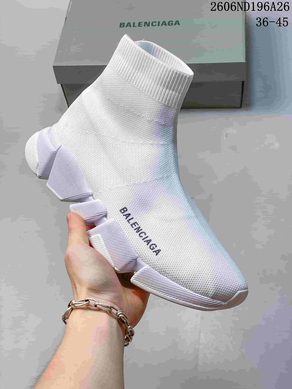 Balenciaga Sock-Style Sneakers in White