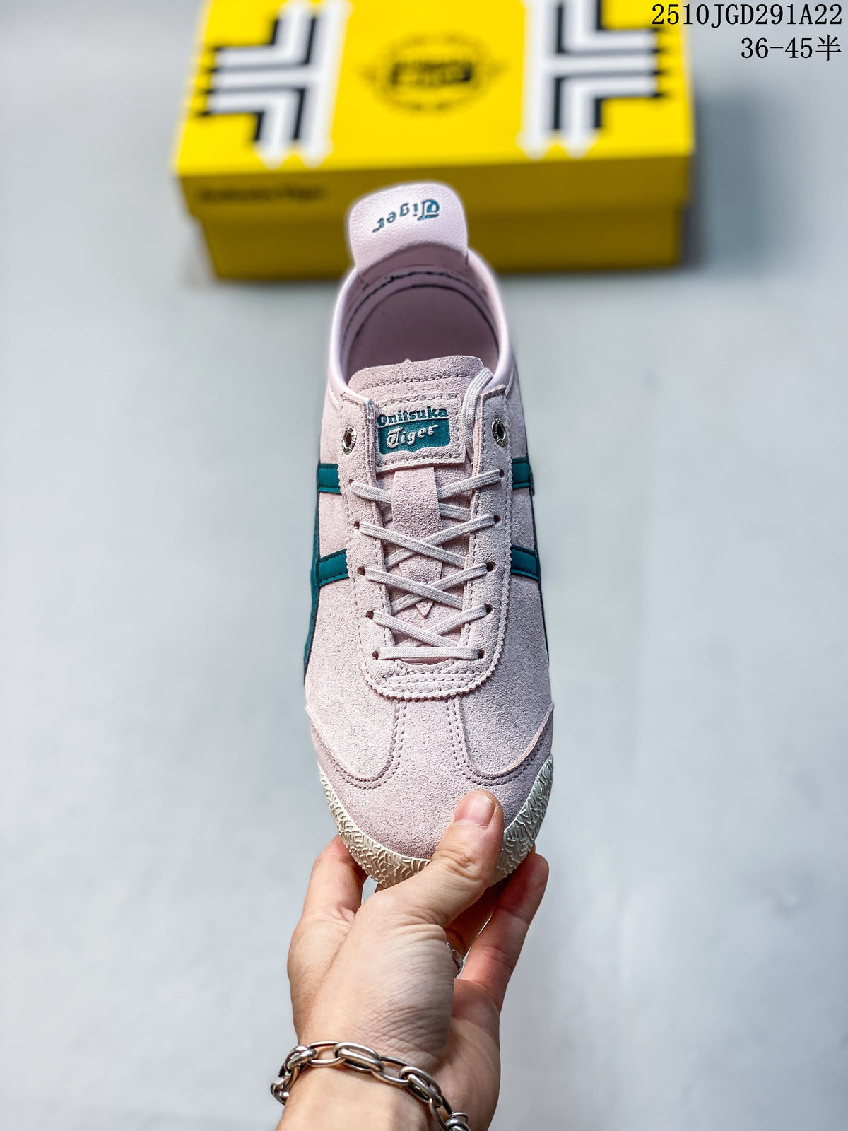 Onitsuka Tiger Pink and Teal Lace-Up Sneakers