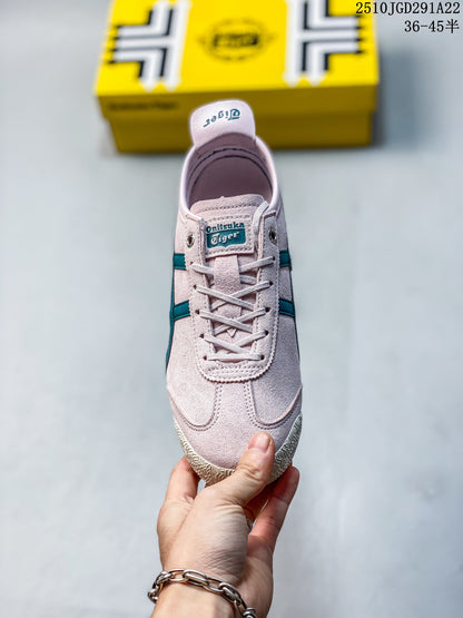 Onitsuka Tiger Pink and Teal Lace-Up Sneakers