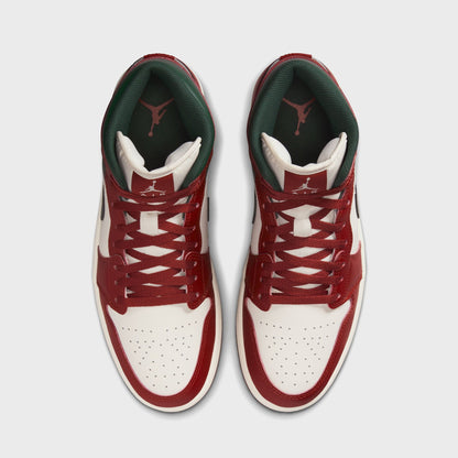 Jordan Air Jordan 1 Mid - Sail / Midnight Green / Pure Platinum / Redstone