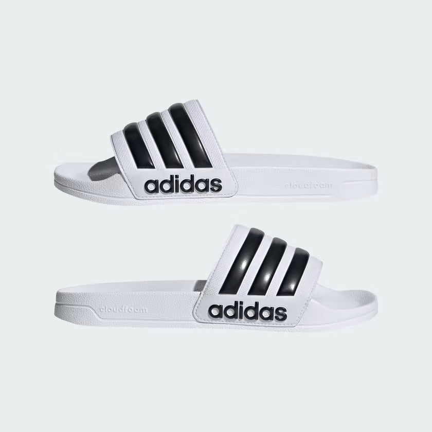 Men's Adidas Adilette Shower Slides - White/Black
