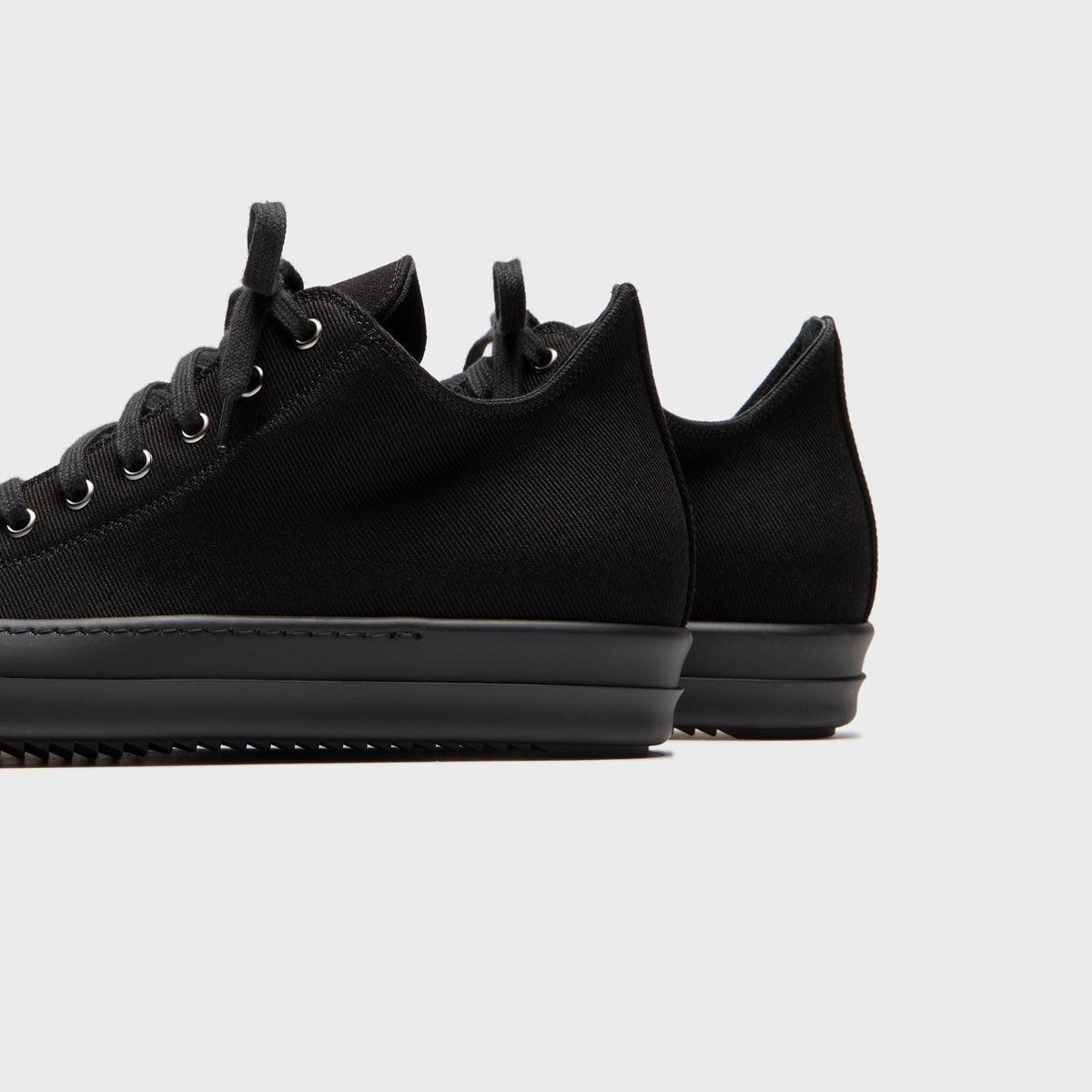 Rick Owens Overdyed Low Sneaks - Denim Black / Black