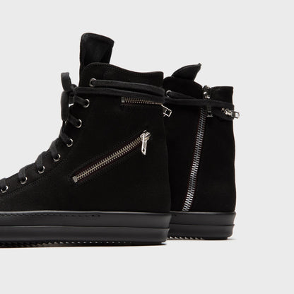 Rick Owens Cargo Sneaks Overdyed Denim - All Black