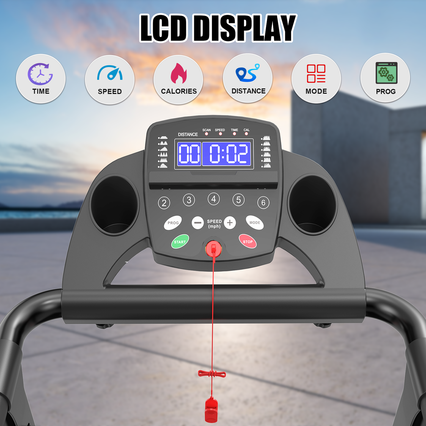 Swertoy Foldable Treadmill for Home, APP Control & LED Display, 2.5HP Portable Treadmill with Handles
