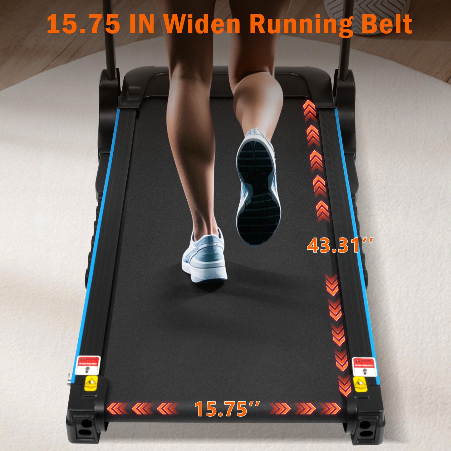 3.0HP Incline Treadmill, 350 lbs, Auto-Folding, Bluetooth Speaker, Type-C, 10MPH
