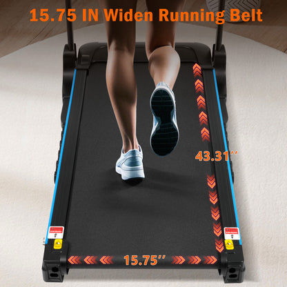 3.0HP Incline Treadmill, 350 lbs, Auto-Folding, Bluetooth Speaker, Type-C, 10MPH