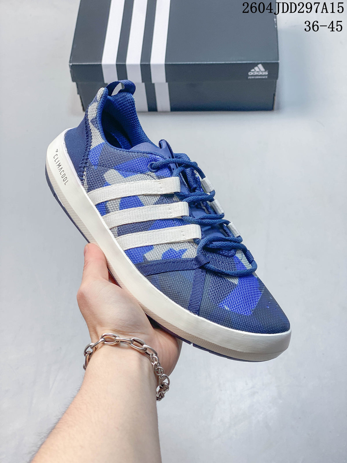 Adidas Terrex CC Boat Water Shoes, Blue and White
