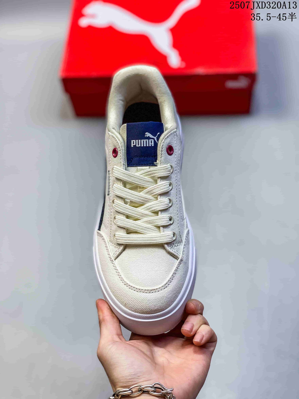PUMA Palermo Leather Sneakers, Cream, Navy and Burgundy