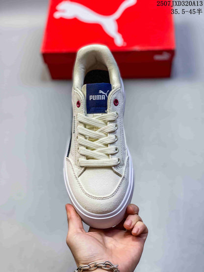PUMA Palermo Leather Sneakers, Cream, Navy and Burgundy