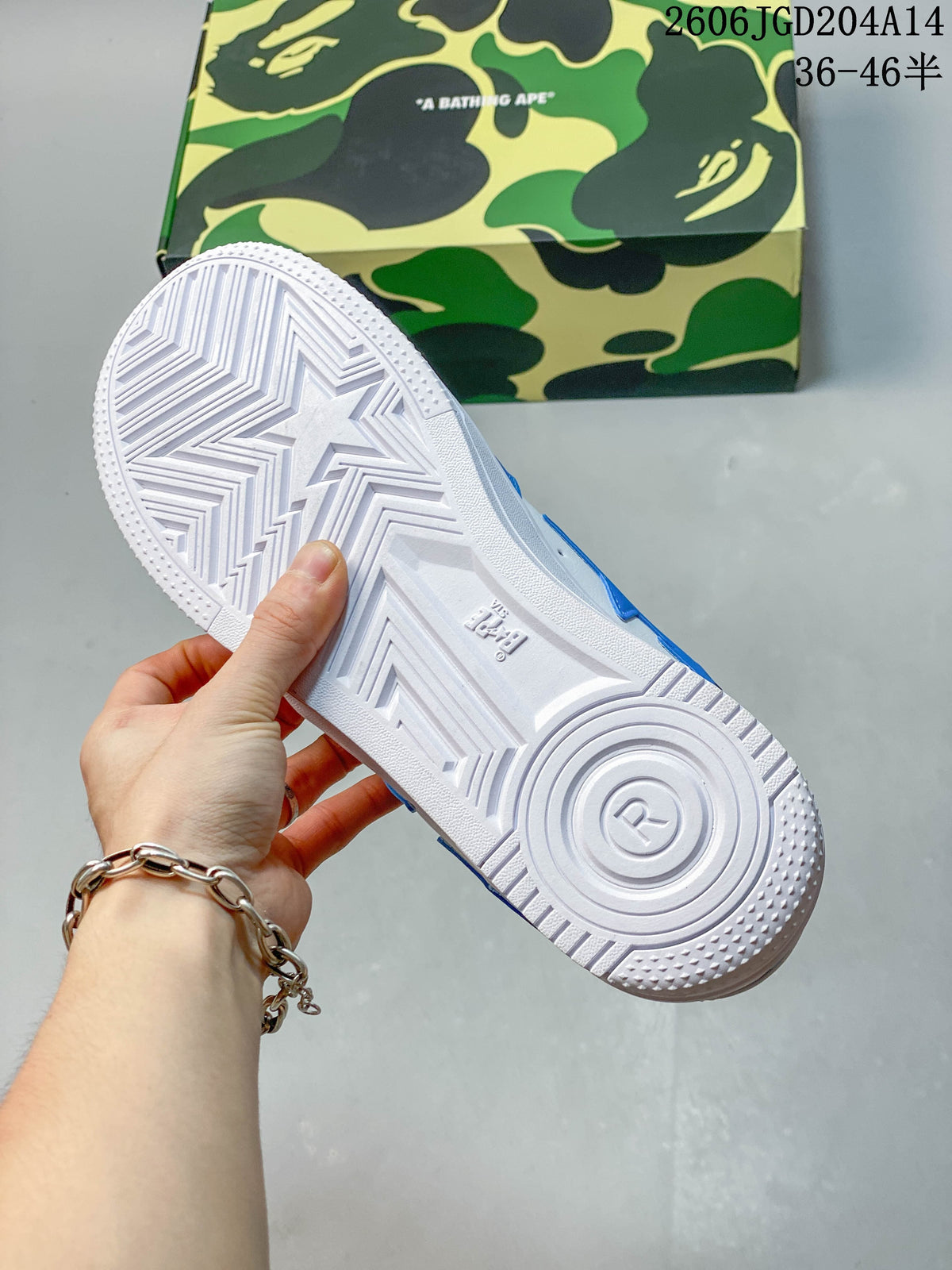 BAPE BAPE STA Low-Top Sneakers, Blue and White, 06JGD204A14