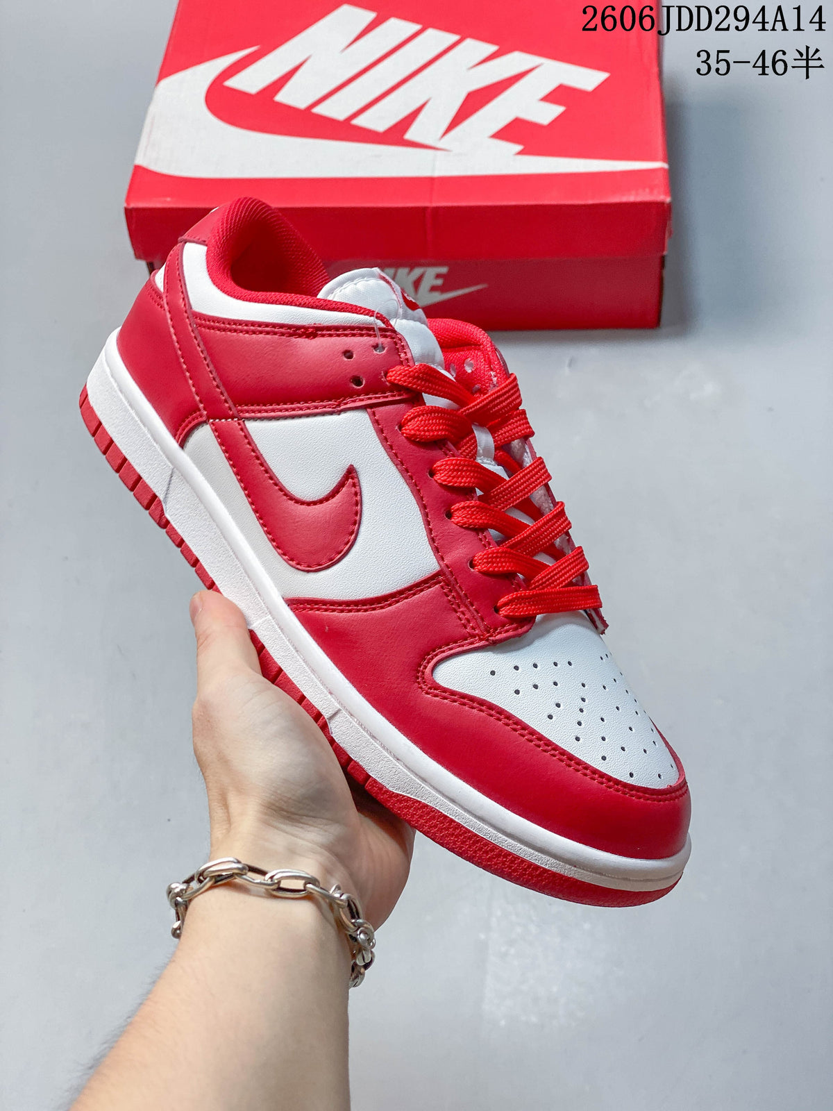 Nike Dunk Low Sneakers Red and White IB4417-104