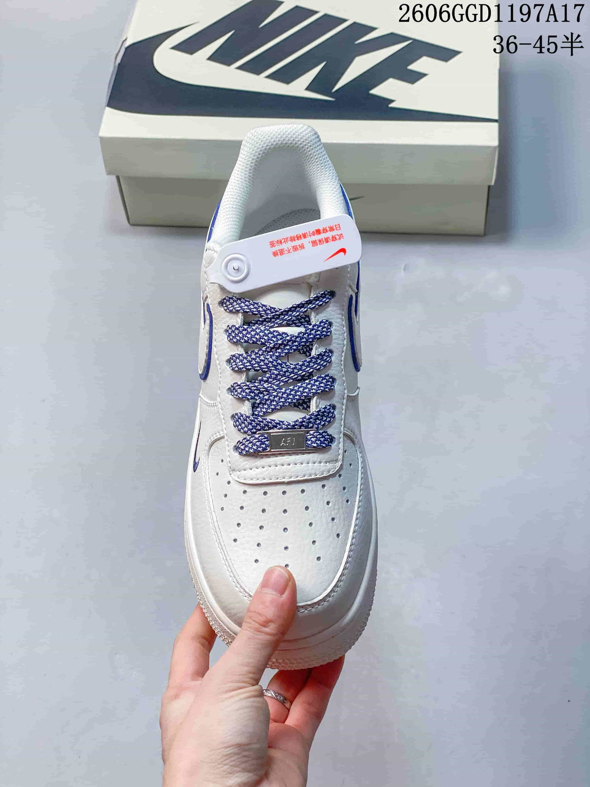 Nike Air Force 1 Low x Stüssy White and Navy Sneakers