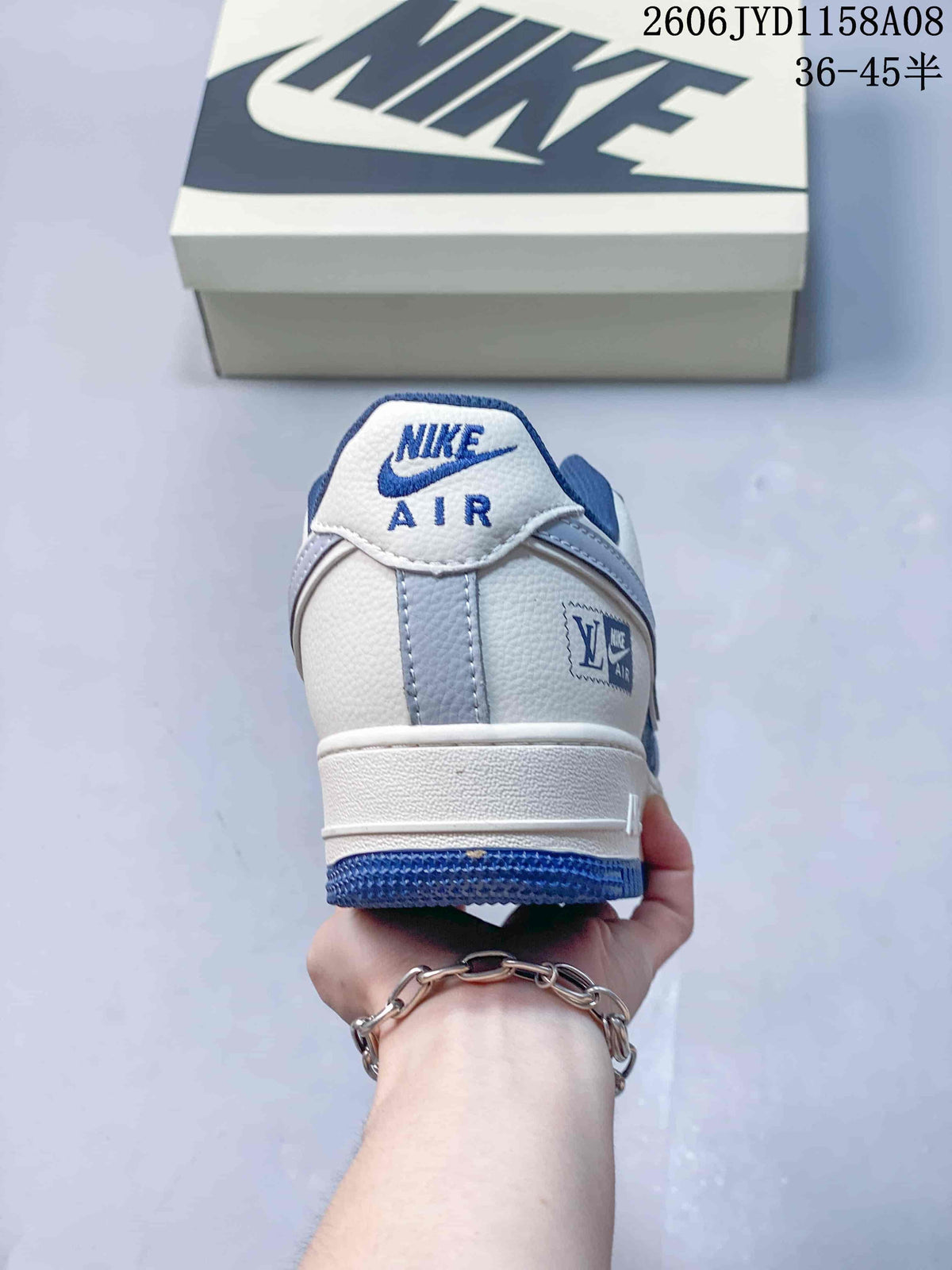 Nike Air Force 1 '07 Low Blue Pattern Sneakers
